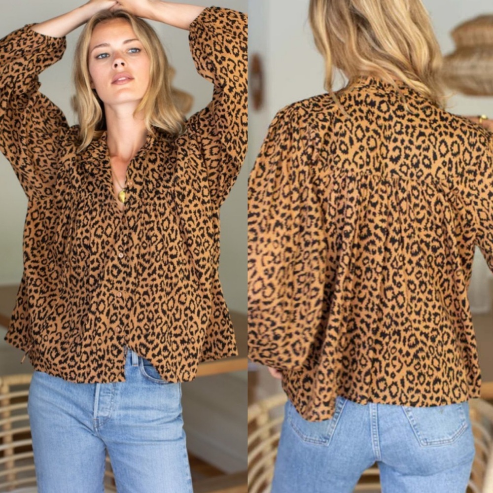 Emerson Fry Leopard Print Blouse